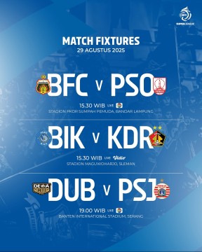 Jadwal Liga  1 Jumat, 29 Agustus 2025. (Instagram @liga1match)
